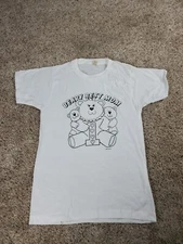 Vintage Screen Stars T Shirt Medium Womens White Single Stitch USA Made 80s 