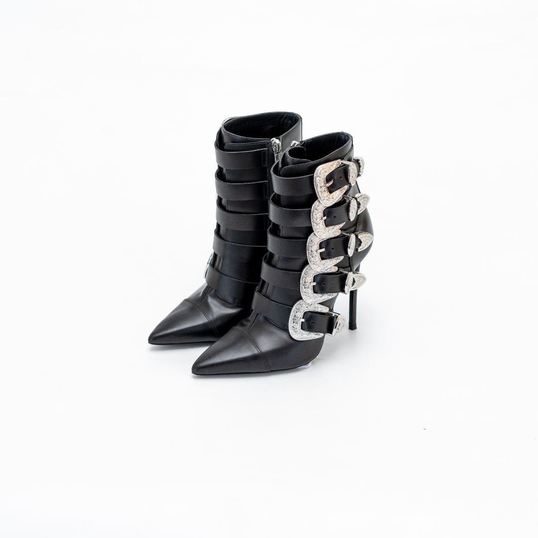 【DSQUARED2.SideZIPPER.BOOTS】 Dsquared2 Black Silver Detail Boots, 37 | eBay