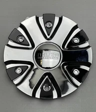 USED Akuza 712 Chrome/Gloss Black Inserts Wheel Center Cap EMR0712-TRUCK-CAP