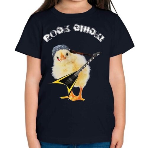 Rock Chick Infantil Divertido Camiseta Rocker Guitarra Grunge Metal Camiseta
