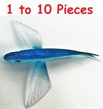 1-10 pcs 8" Blue Silver Flying Fish Yummy Flyer Mahi,Tuna,Marlin Lures Unrigged 