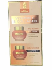 Skin Ceremony Vitamin C & Collagen Nourishing Day&Night Cream Set 2 x 1.69oz New