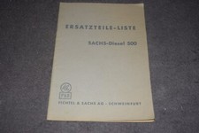 Spare parts list spare parts catalogue Sachs diesel engine type 500 original 1954