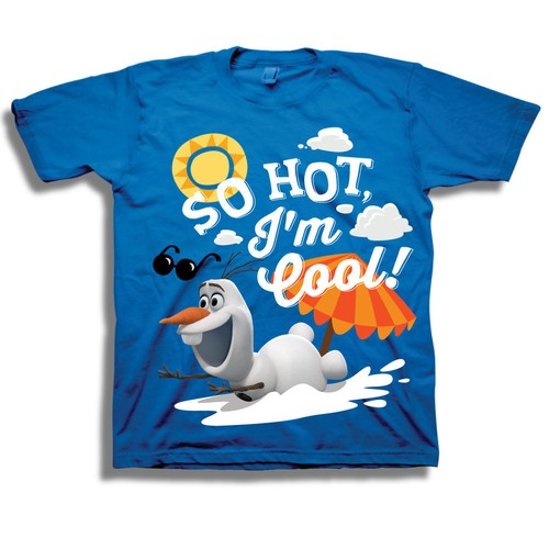 disney frozen olaf so hot im cool juvy blue t-shirt