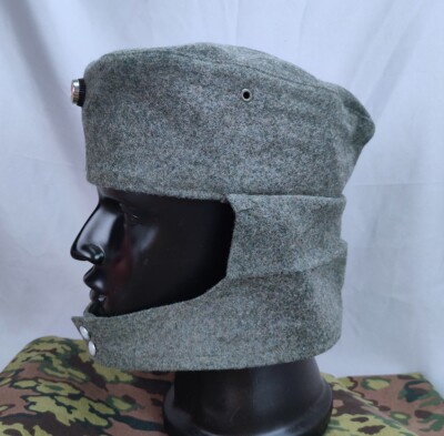 WW2 German Soldier M42 field WOOL Overseas Cap WITH BADGE Repro