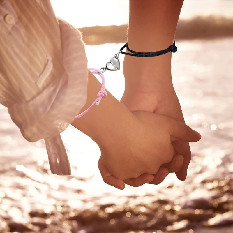 Magnetic Bracelet Matching Rope Bracelets 2Pcs Magnetic Couple