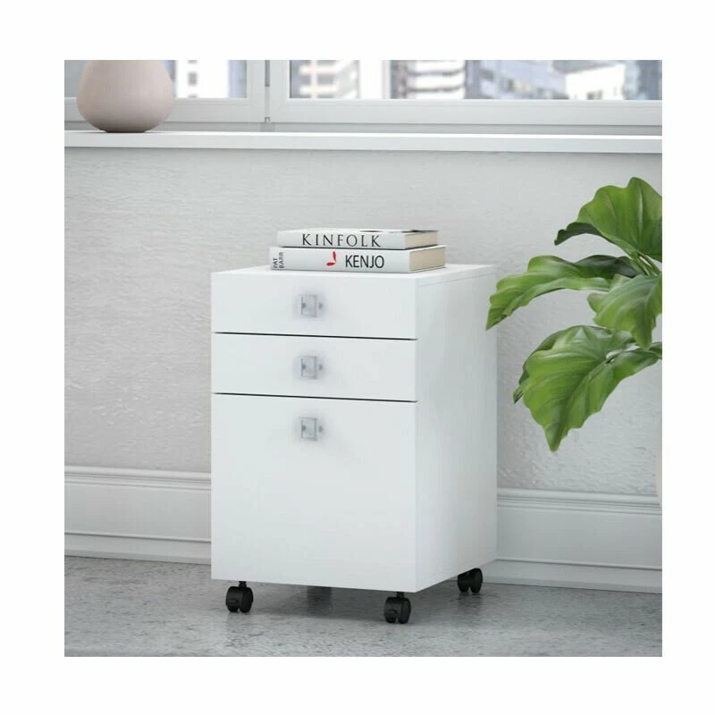 Armario de llenado móvil blanco tres cajones Foto 3 de 4