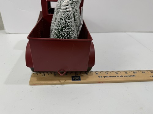 Vintage Style Red Metal Truck Decorated For Christmas 12” x 5.5” READ - Picture 9 of 11