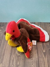 RETIRED RARE ORIGINAL TY BEANIE BABY "GOBBLES" THE TURKEY 1996 TAG ERRORS MINT