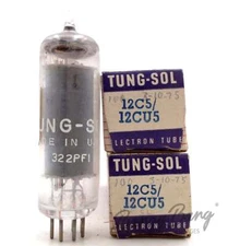 2 Tung-Sol 12C5/12CU5 Beam Pentode Audio Frequency Output Radio Audio Vacuum Tub