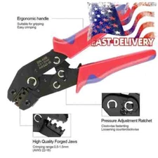 US Ratchet Crimping Pliers Insulated Terminal Wire Cable Connector Crimper Tool