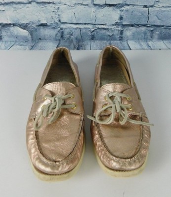 rose gold sperry boat shoes