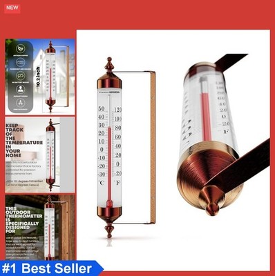 Outdoor Thermometer 10.2 Inch Large Dial Weatherproof Indoor Outdoor Patio Decor