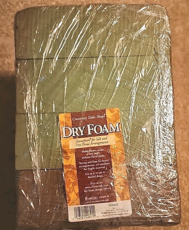 8 Blocks GREEN FLORAL FOAM Rectangular for Flowers, Layouts, Crafts approx 8x4x3