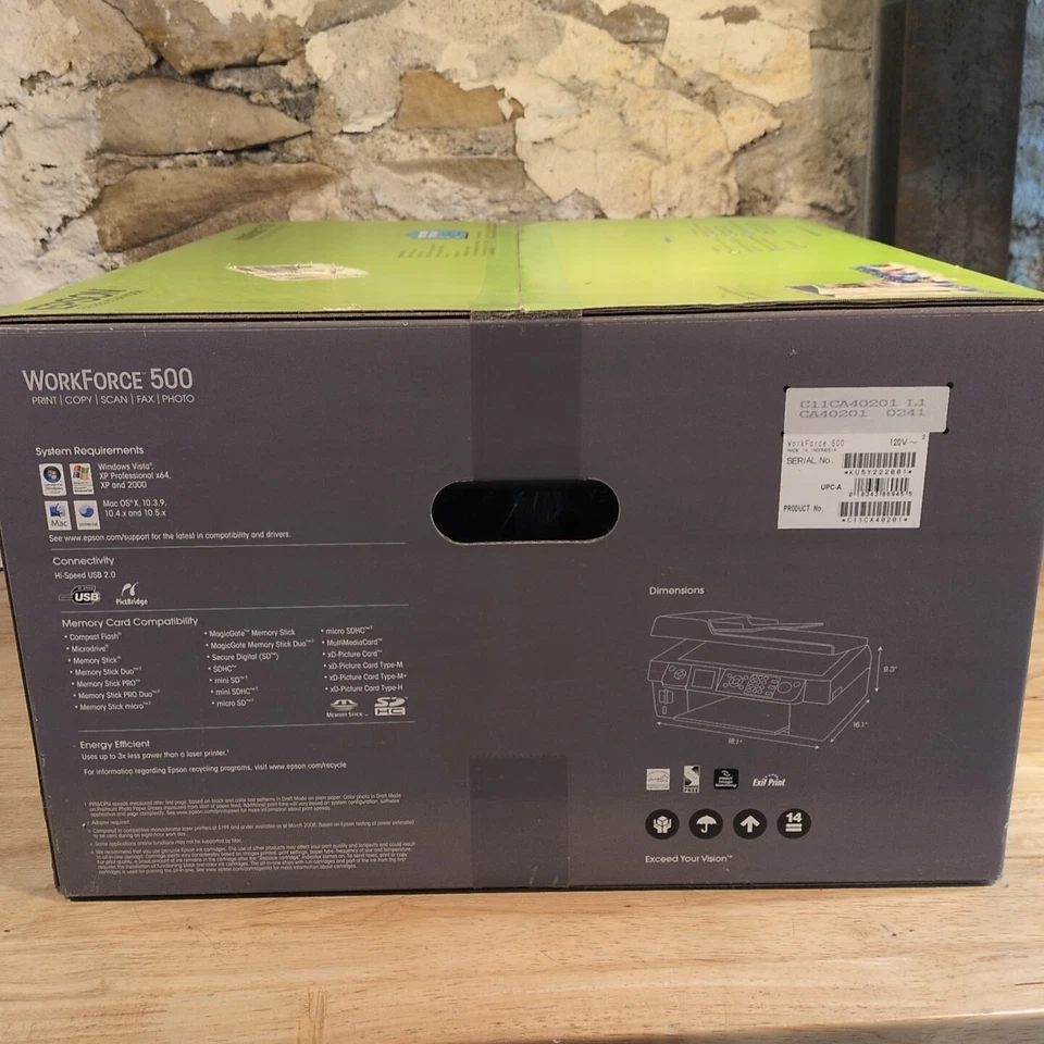 Epson WorkForce 500 All-in-One Color Printer Fax Document Scanner 2400dpi - Image 4 of 4