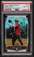 2014 Topps Chrome Black Refractor 65/299 Derek Carr #115 PSA 8 4nt