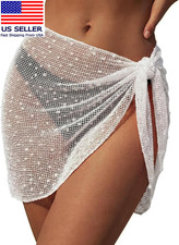 Sarong Wraps for Women Beach Cover up Short Crochet Bikini Swimsuit Coverup Skir