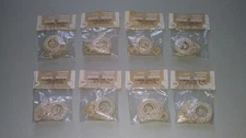 Vtg window shade rayon beige pulls. higbee buttons. 8 pack. 1 pair in each pack