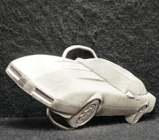 WK15113 NOS VINTAGE 1988 CUT-OUT CORVETTE OLD SPORTSCAR MENS BELT BUCKLE