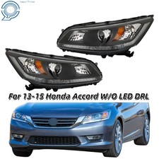 For Honda Accord 2013 2014 2015 Halogen Headlight Wo Led Drl Black Leftright
