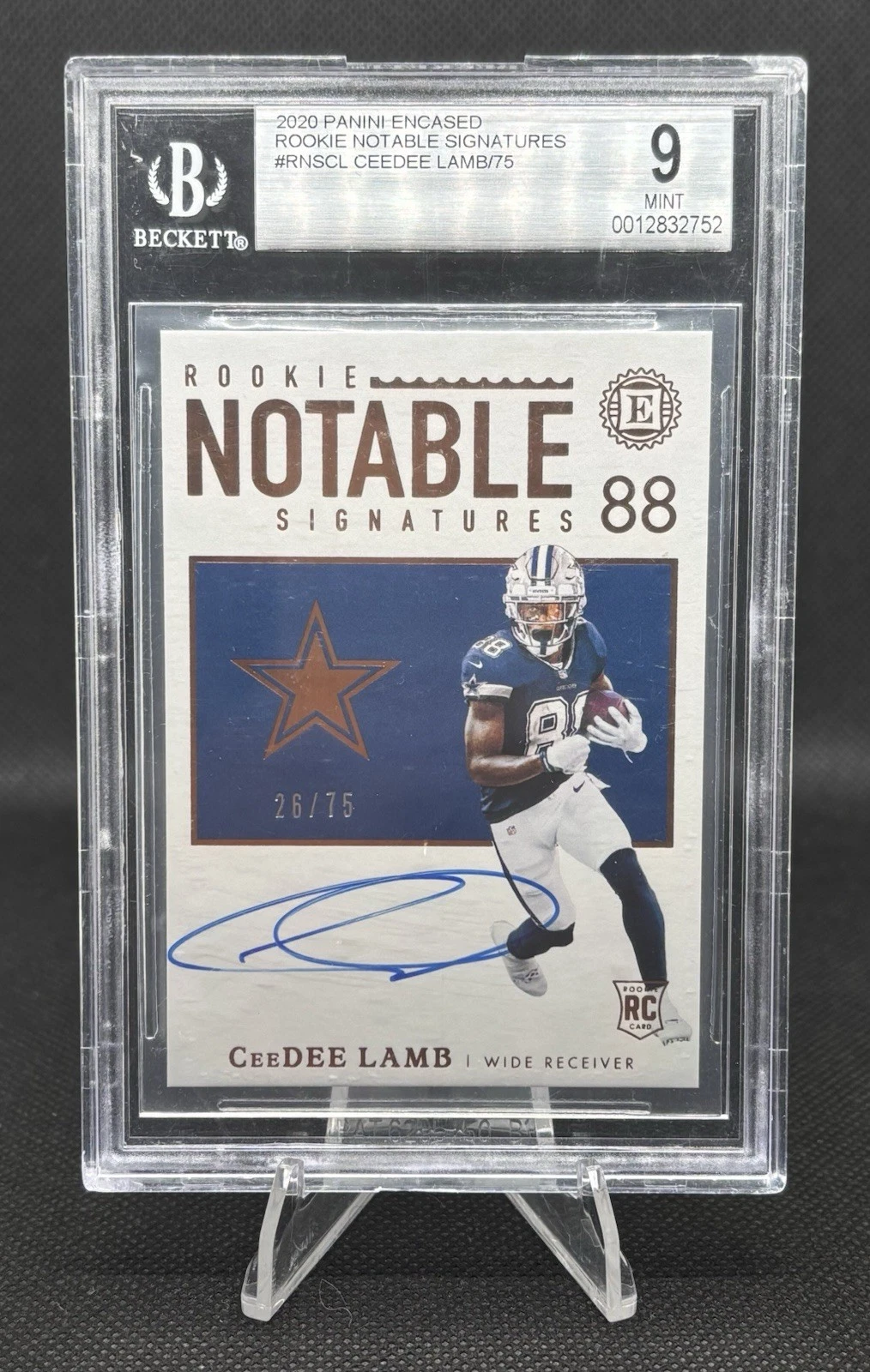CeeDee Lamb Panini Encased Rookie Notable Signatures #CL Base