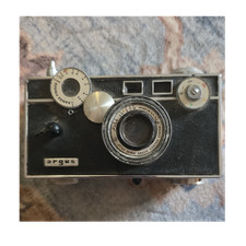 Argus C3 Black Vintage Rangefinder Camera with 50mm Argus Coated Cintar Lens