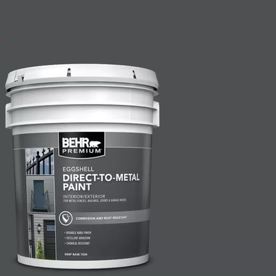 5 Gal. #PPU26-01 Satin Black Eggshell Direct to Metal Interior/Exterior Paint
