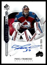 2020-21 SP Authentic Autographed Future Watch Pavel Francouz Rookie Auto 320/999