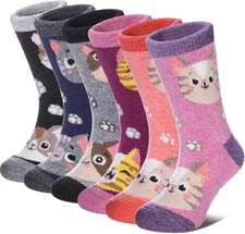 Kids Merino Wool Hiking Socks Toddlers Boys Girls Cozy Thermal Winter Thick Warm