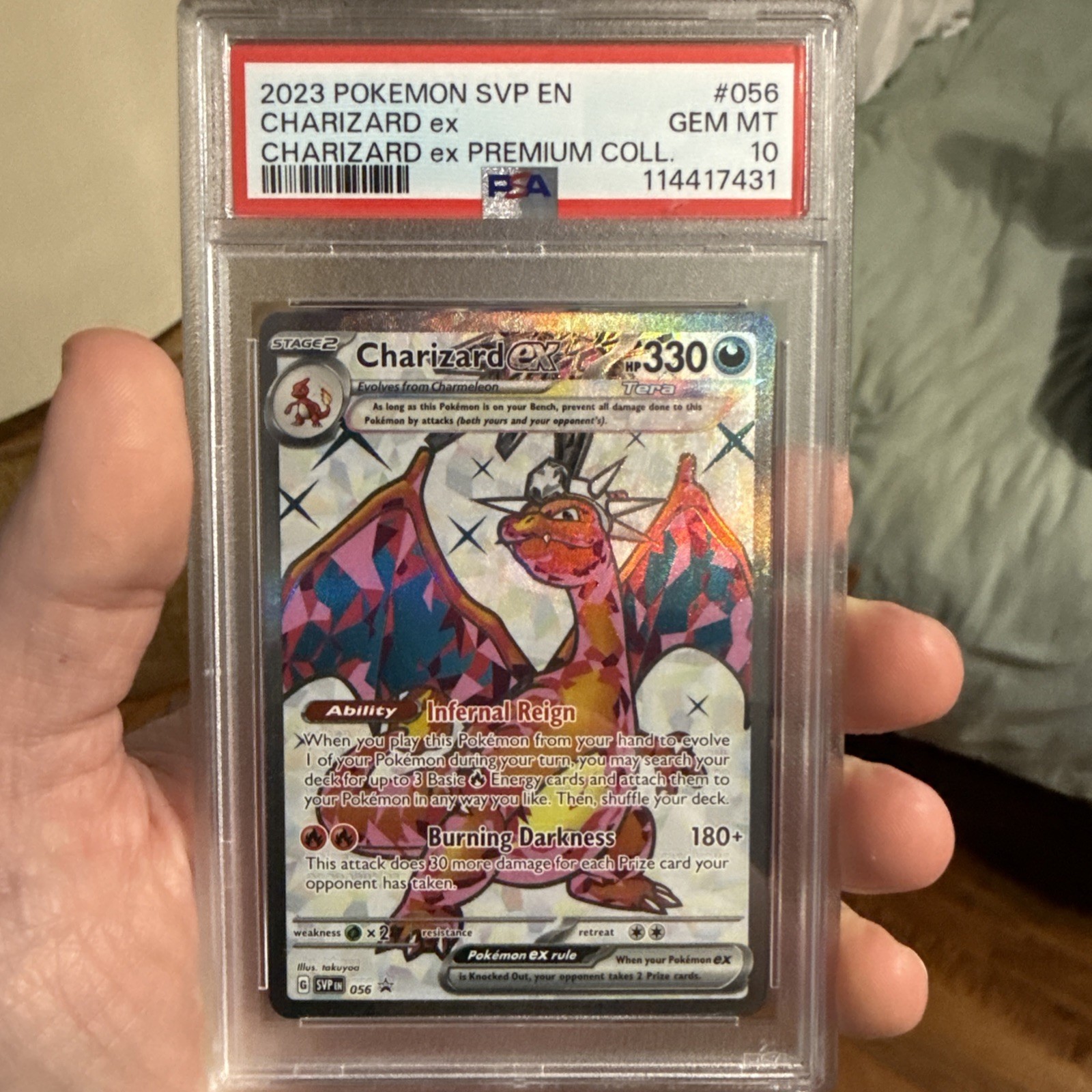 CHARIZARD-2023 POKEMON SVP ENGLISH S&V BLACK STAR PROMO #056 CHARIZARD EX PSA 10