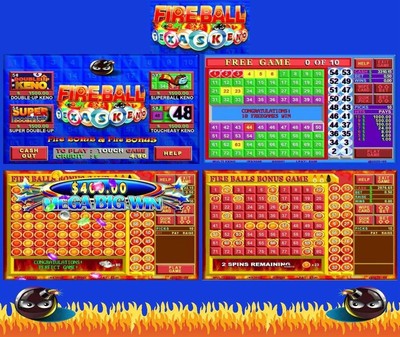 Texas Keno FIREBALL Game Board