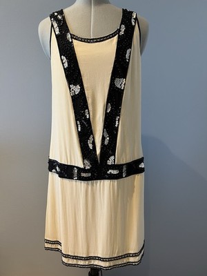 alannah hill beaded dress Ivory Silk Sequin NWT Size 12 Art Deco Color:Forest Green Dots stylecode:D1723 Bridal Shower Tea Party Womens dresses