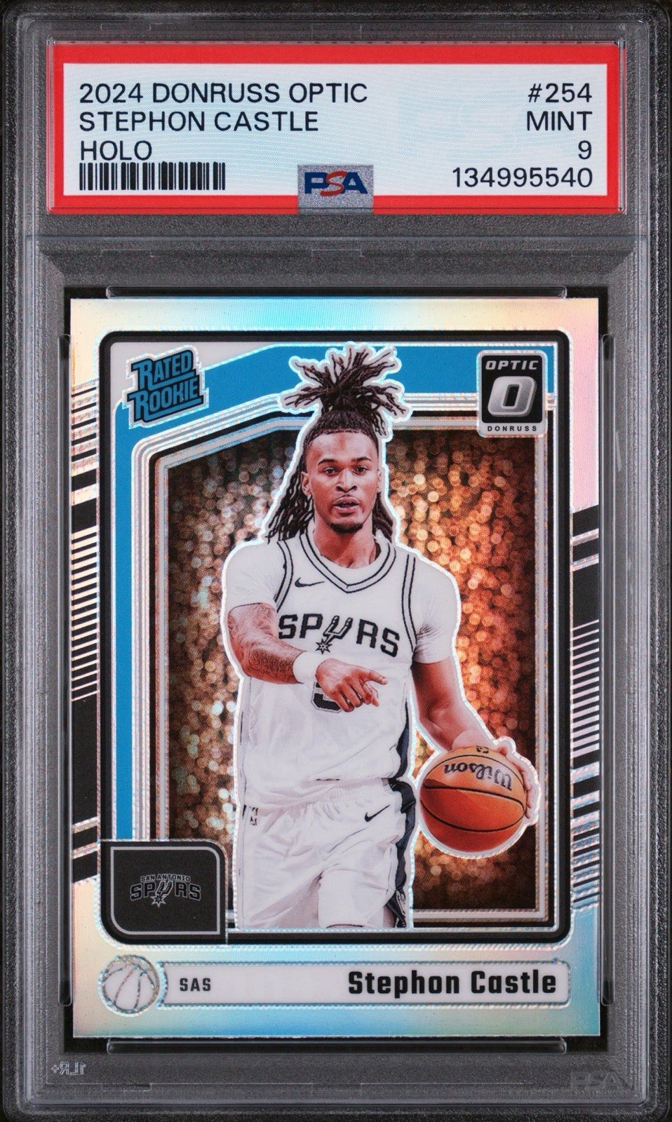 2024-25 Donruss Optic SPURS STEPHON CASTLE RATED ROOKIE Holo Prizm #254 LOW POP!