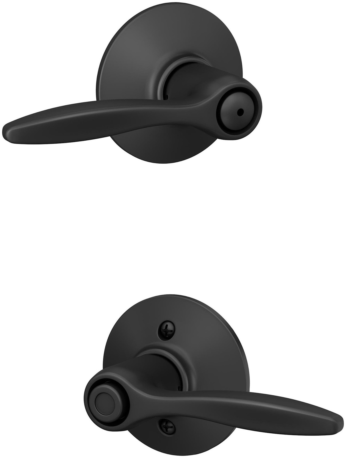 Schlage F40-DEL Delfayo Black Privacy Door Lever Set-image