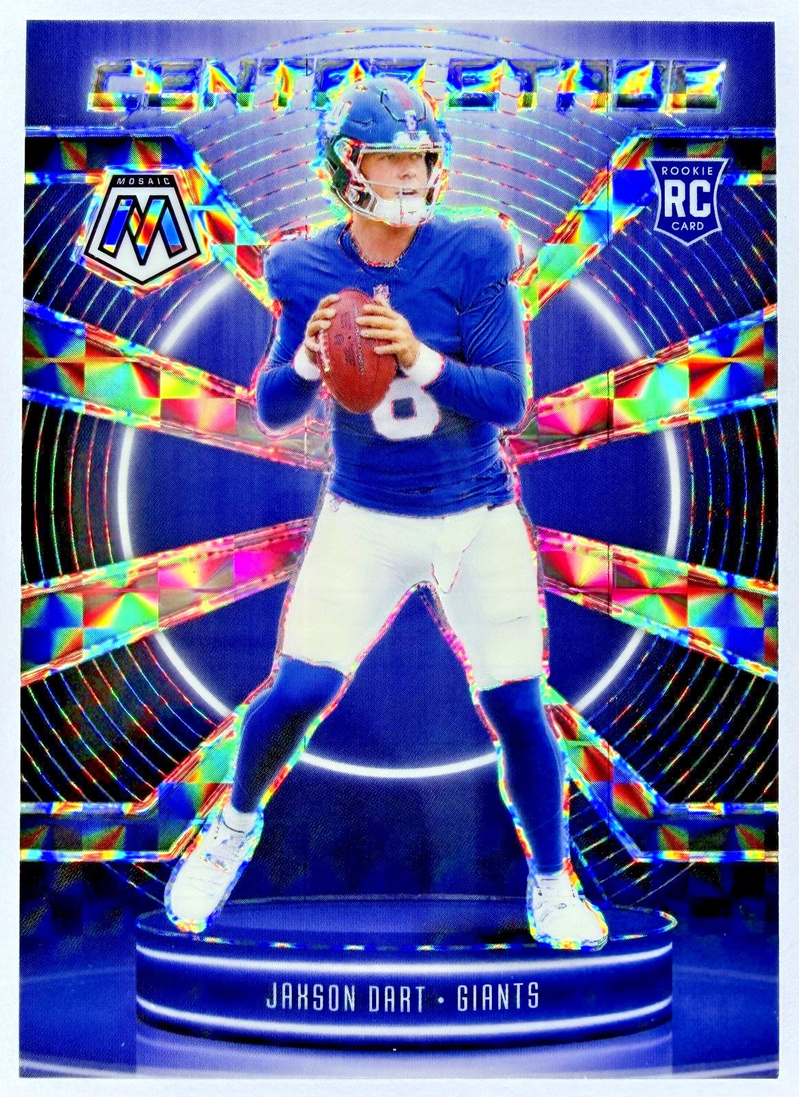 2025 Mosaic JAXSON DART #7 RC Rookie Center Stage Silver Mosaic Prizm - Giants