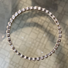 Silver Tone Metal Fluted Scalloped Watch Beze...