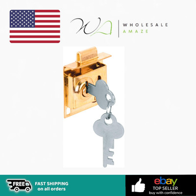 Prime-Line S 4049 5/16 '' Bolt Throw Steel Brass-Plated Mailbox Lock with Offset