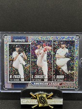 2026 Topps #130 American League Leaders Wins - Crochet/Rodon/Fried Confetti