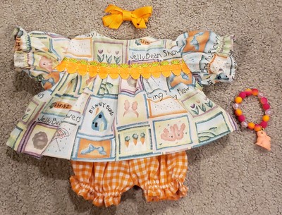 14'' Girl Cabbage Patch Doll Outfit Dress Panties / Bloomers Easter Bunnies