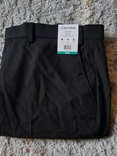 Calvin Klein Mens Slim fit Dress Pants 38 / 29 Black Solid Stretch