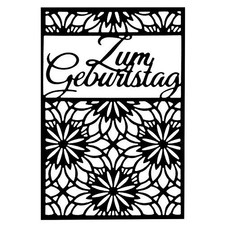 Fustella Compleanno 2 9,4 cm x 14,4 cm adatto per gaengige Stanz macchine 