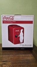 New Coca-Cola 6 Can 10" Mini Refrigerator Fridge 110V and 12V Car Adapter NIB