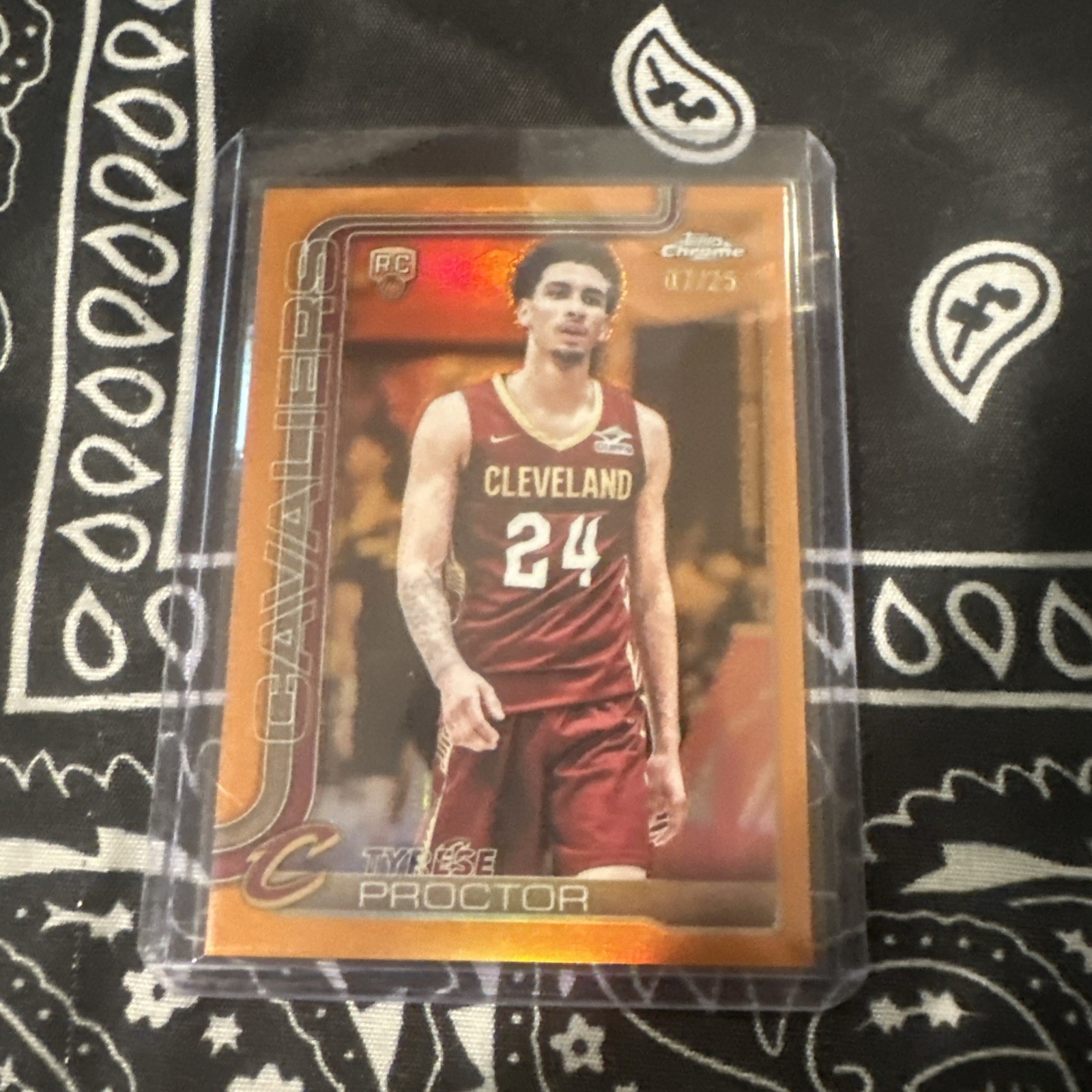 2025-26 Topps Chrome Tyrese Proctor RC Orange Refractor /25 Cavaliers #300