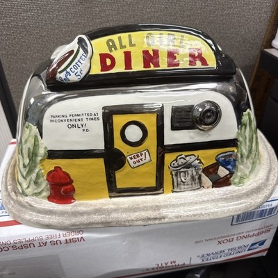 Rare Henry Cavanagh Signed And Numbered Ceramic Cookie Jar All Girl Diner