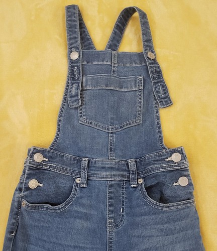 Girls Overalls Blue Denim Overalls Size S(6/6X) Adjustable Straps Pockets - Picture 3 of 10