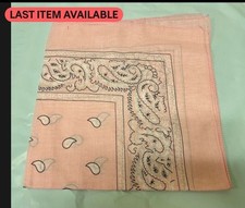 6  Bandana Cotton Paisley Pink Double Sided Scarf Head Neck Face Mask 21  x21  