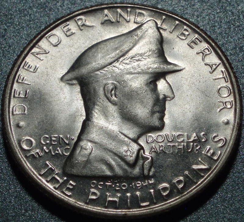 1947 PHILIPPINES Silver UNCIRCULATED “MacArthur” COMMEMORATIVE PESO 100,000 Made