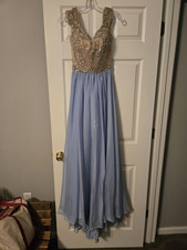 Angela & Alison Beaded Sequin V-Neck Sleeveless Long Ballgown Dress Size 2