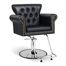 Salon Chair Heavy-Duty Hydraulic Barber Chair Height Adjustable 360° Rotation