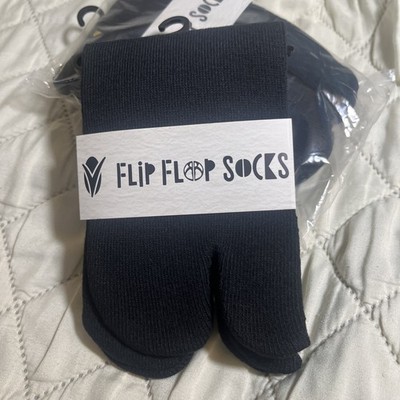 V-Toe Athletic/Casual Set Of 2 Black Flip-Flop Tabi Cotton Blend Ankle Socks